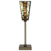 Luna 1-Light Table Lamp, New Age Brass/Fiesta Art