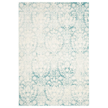Safavieh Passion Collection PAS403 Rug, Turquoise/Ivory, 4' X 5'7"
