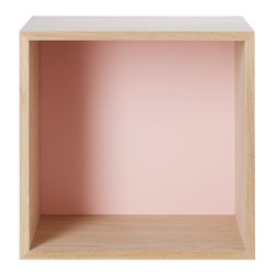 Muuto Stacked Ash Shelf With Rose Backboard - Medium - Display & Wall Shelves