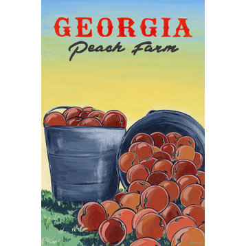 "Georgia Peach Farm" Painting Print on Wrapped Canvas, 24x36