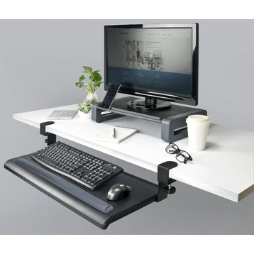 Desk-Clamp Keyboard Tray With Gel Wrist Rest
