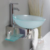 Fresca Cristallino 18" Modern Glass Bathroom Vanity, Frosted Vessel Sink