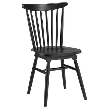 Amble Dining Elm Wood Side Chair, Black