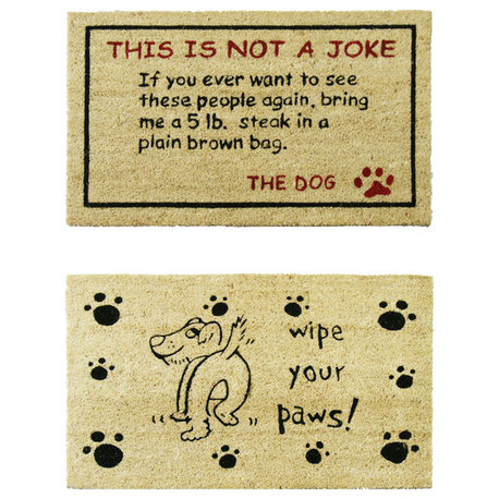 Decorative Doggy Door Mats, Set of 2