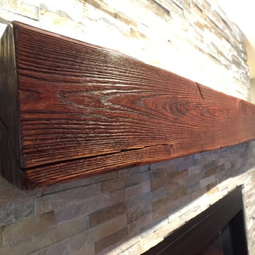 Fireplace with Barn Beam Mantel