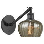 Innovations Lighting - Innovations Lighting 317-1W-BK-G96 Fenton, 1 Light Wall In Art Nouveau S - The Fenton 1 Light Sconce is part of the BallstonFenton 1 Light Wall  Matte BlackUL: Suitable for damp locations Energy Star Qualified: n/a ADA Certified: n/a  *Number of Lights: 1-*Wattage:100w Incandescent bulb(s) *Bulb Included:No *Bulb Type:Incandescent *Finish Type:Matte Black