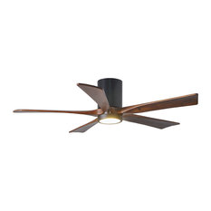 Irene 5 Hugger 52" Ceiling Fan With Light Kit, Walnut Wood Blades and Remote, Ma
