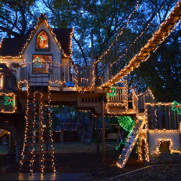 A Magical Tree House Lights Up for Christmas