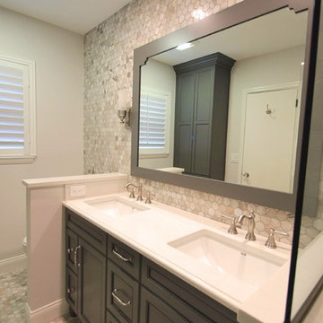 Small Master Bath Remodel with Marble Hex Tile