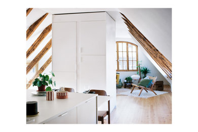 Inspiration for a small contemporary kitchen in Strasbourg.