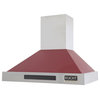 Kucht Professional 30" Stainless Steel Wall Mounted Range Hood in Red