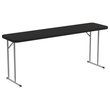 Kathryn 6-Foot Plastic Folding Training Table, Black
