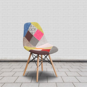 Flash Furniture Elon Milan Patchwork Fabric Upholstered Dining Side Chair