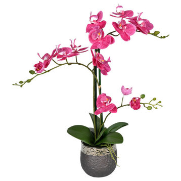 Vickerman FN190201 23.5" Artificial Potted Real Touch Mauve Phalaenopsis Spray