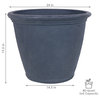 Sunnydaze Anjelica Outdoor Flower Pot Planter, Slate, 24", Set of 4