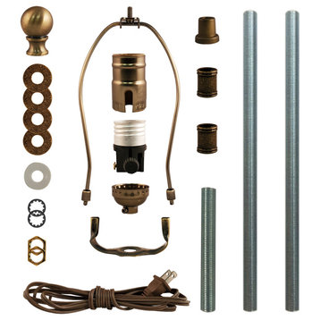 Royal Designs DIY Lamp Making Kit - Make, Refurbish, and Repair, Antique Brass,