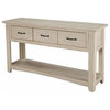 Benzara BM178128 Wooden Console Table With Three Drawers, Antique White