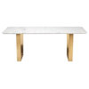 Bertrand Dining Table White Brushed Gold