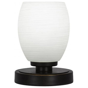 Luna 1-Light Table Lamp, Dark Granite/White Linen