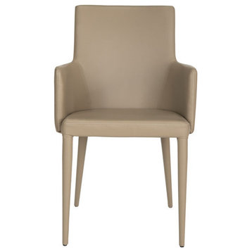 Amber Arm Chair, Taupe PU Leather