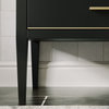 Celios Bathroom Vanity, Black With Brass Trim, 60", Double Sink, Freestanding