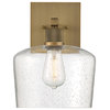 Port Nine Chardonnay Replaceable LED Wall Sconce, Brushed Brass/Seeded Glass
