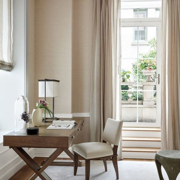 Bas Armless Dining Chair + Frank X-Base Desk