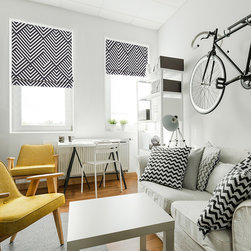 Quick Fix Washable Roman Window Shades Flat Fold , Right Angle - Roman Shades