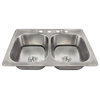 MR Direct US1022T Topmount Stainless Steel Sink, 2 Basket Strainers