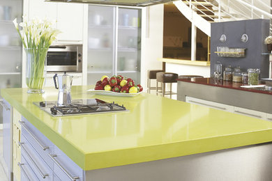 Design ideas for a modern kitchen in Philadelphia with green benchtop.