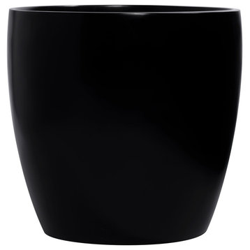 Napa Round Cylinder Planter, Black, 13.5"x13.75"
