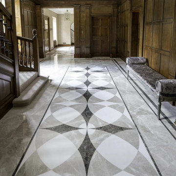 Silver Wave Black Imperial Marble Floor Inlay