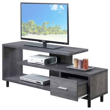 Convenience Concepts Seal II 60" TV Stand in Weathered Gray Wood Finish