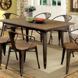 Coachella Industrial Natural Elm Dining Table Set - Dining Tables