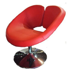 K&D - Swivel Occasional Image Chair, Red - Armchairs And Accent Chairs