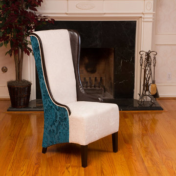 Contemporary Dining space featuring Wing back Dining Chair