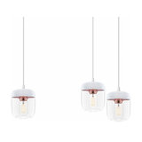 UMAGE Acorn hanging light three-bulb, white/copper