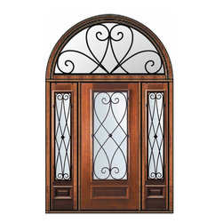 Pre-hung Sidelites-Transom Door 80 Mahogany Charleston 3/4 Lite - Front Doors