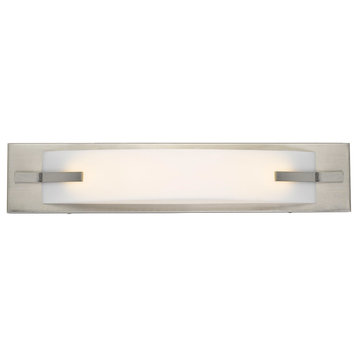 Vanity 20" Long Metal Base Vanity Light, Brushed Steel