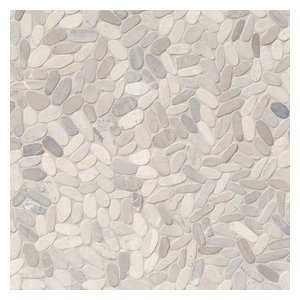 tile mosaic pebble tumbled truffle sliced pebbles marble pearl backsplash mother