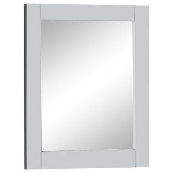 28" Wood Frame Mirror, White
