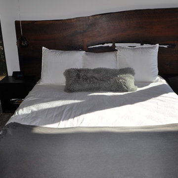 CLARK Functional Art Walnut Headboard with Chainsaw Inlay 10ftx5ft