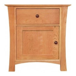 Andrews Natural Cherry Night Stand With Door - Nightstands And Bedside Tables
