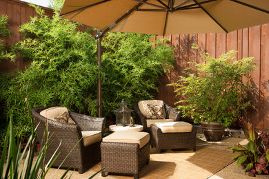 Inspiration for an asian patio remodel in Austin with no cover
