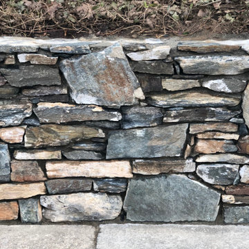 Dry Stacked Field Stone Retaining Wall in AU Park NW Washington DC