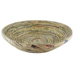 NOVICA - Endless Story Recycled Paper Centerpiece - Strips of recycled newsprint tell an endless story in this charming centerpiece. Crafted by hand, it is the work of young people from the AsociaciAn ADISA formed by Argentina and Francisco. Several coats of varnish protect the decorative bowl.