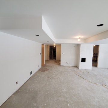 Finished basement primed in