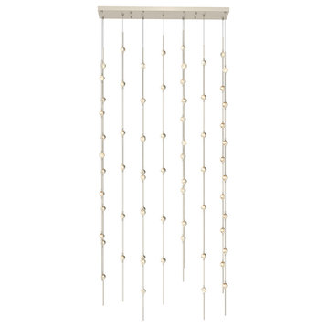Constellation - Andromeda 36" Rectangle LED Pendant, Satin Nickel, Clear Acrylic