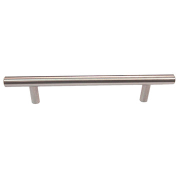 Solid Brushed Nickel Pull 7-9/16" Hole Centers, 10-3/4" Long, 25 Pack