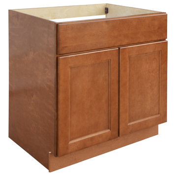 Sunny Wood ESB33S-A Ellisen 33" Double Door Sink Base Cabinet - Amber Spice